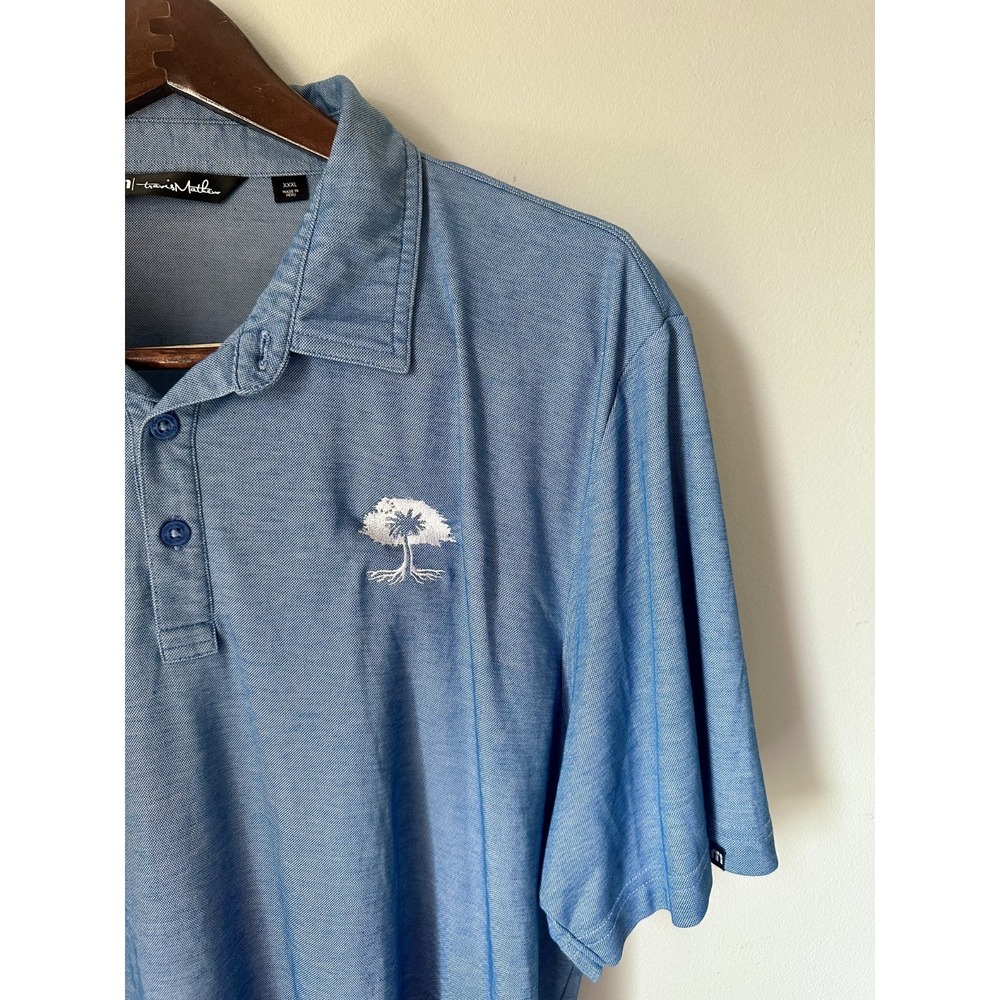 Travis Mathew 3XL Polo Shirt Light Blue Short Sleeve Mens Golf Collared Top - Picture 11 of 12